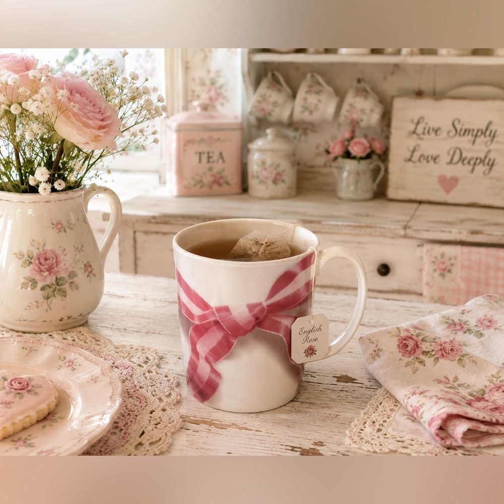 Kate Spade 🌺COQUETTE-GIRL🌺 Lenox Pink Ribbon Take A Bow Coffee Mug EUC LN
